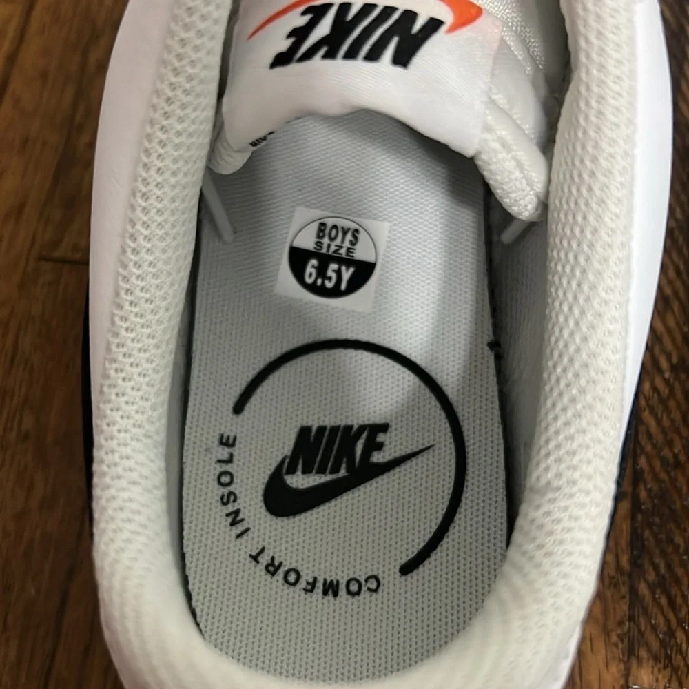 Nike Court Legacy White Black Brown Sneakers Youth 6.5  or Women’s 7.5 NWT